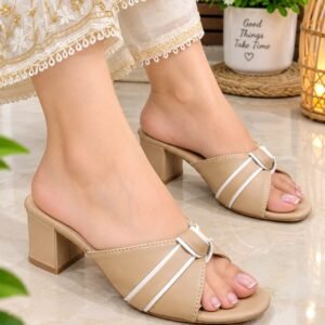Cross Strap Block Heel Mules