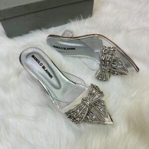 Manolo Blahnik Crystal Bow Heels detail view