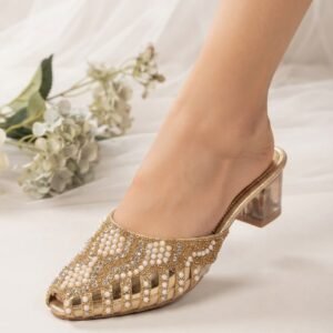 Pearl & Crystal Lucite Block Heels