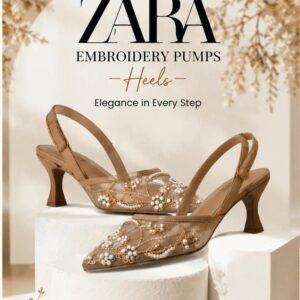 Zara Embroidered Heels detail view