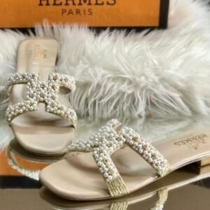 Zara Pearl Embellished Slides