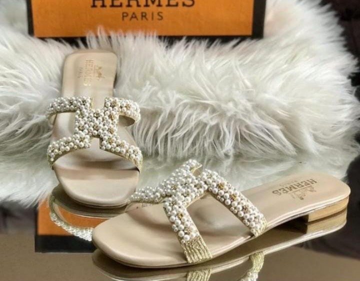 Zara Pearl Embellished Slides