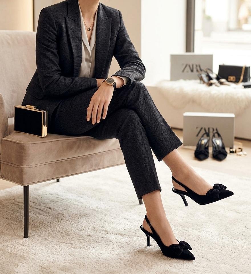 Zara Velvet Block Heels